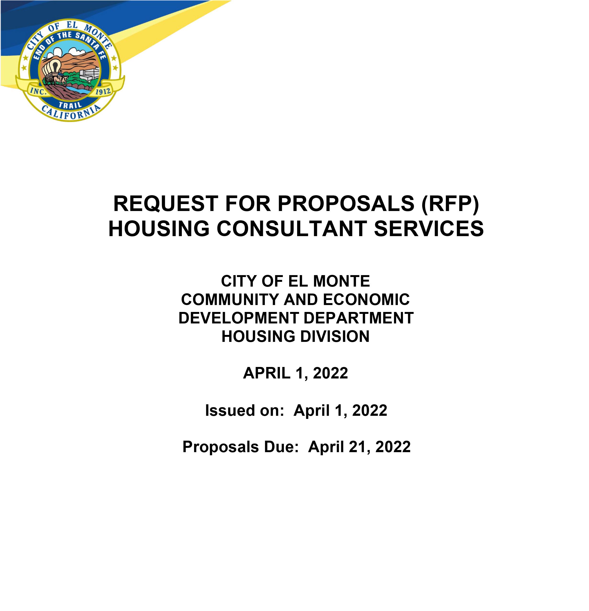2022 Housing Consultant Services RFP-1
